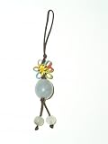 Round agate cell phone charm