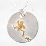 Two-tone Frog Pendant in Sterling Silver and 24kt Vermeil on 16' chain, #8884