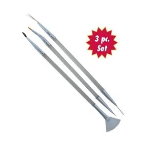 DL Professional Nail Art Brushes Double Sided 3 Piece Set (DL-385)