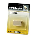 Softalk Telephone Cord Coupler Ivory Connects two cords with modular jacks  ....
