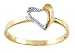Right Hand Heart Ring 14k White Yellow Gold Fashion Band