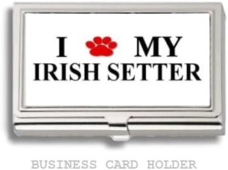 Irish Setter Love My Dog Paw Business Card Holder Case