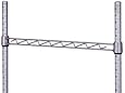 Nexel AHR18C Hanger Rail for Shelving Unit, 18", Chrome Finish, Chrome