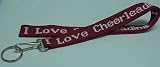 I Love Cheerleading Keychain Lanyard - Red (Brand New)
