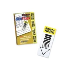 Kleer-Fax- Inc. KLF67000 Docu-Flages- in.Sign Herein.- 2in.x3-.75in.- 160 Ct- Yellow-Translucent