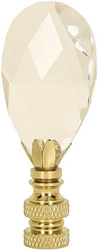 Swarovski Large Crystal Tear Drop Finial with Polished Brass Base