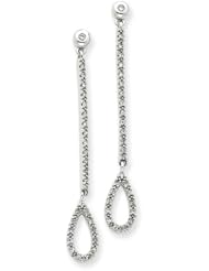 14k White Gold Diamond Stick & Teardrop Earrings. Carat Wt- 0.23ct