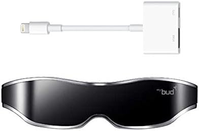 [Black+iPhone 5 Adapter] ACCUPIX Mybud 100" 3D Viewer HMD Glasses Screen HDMI to mini HDMI Full HD
