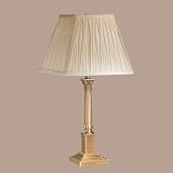 Corinthian Table Lamp with Classic Square Shade in Satin Brass