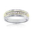 1/4CT Diamond Men's Wedding Ring Band in 14K Two Tone Gold