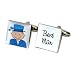 Ring Bearer Blue Smile Cufflinks with Free Gift Box - Ringbearer Wedding Gift (Pic shows Best Man design)