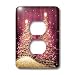 Rewards4life Gifts - Elegant Christmas Sparkling Trees Rose Pink - Light Switch Covers - 2 plug outlet cover