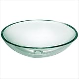 Pegasus SF-02 Clear Round Glass Vessel Sink With Drain Kit, Clear
