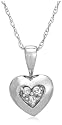 10k Choice of White or Yellow Gold Diamond Heart Pendant (.03 cttw, I-J Color, I2-I3 Clarity)