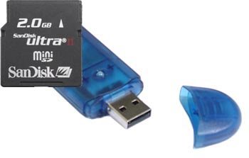 Sandisk 2GB MiniSD ULTRA II (SDSDMU-2048) & BlueProton USB 2.0 Card Reader Writer