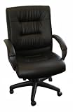 Black Faux Leather Mid-Back Managers Office Desk Chairs FYS789-1