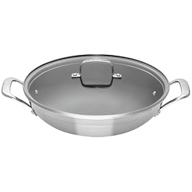 Le Creuset 3-Ply Stainless Steel 30cm Wok With Glass Lid