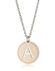 Rebecca "Word" Rose Gold Over Bronze Letter "A" Necklace