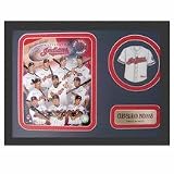 Cleveland Indians Photograph with Team Jersey Patch in a 12" x 18" Deluxe Frame