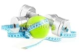 Wallmonkeys Peel and Stick Wall Decals - Dumbbells and Apple. a Healthy Way of Life - 36