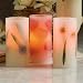 Floral Embedded Flickering Flame Battery Operated Wax Pillar