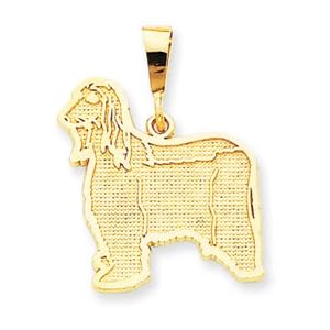 14k Afghan Hound Pendant