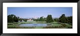 Formal Garden in City Park with City and Mount Evans in Background, Denver, Colorado, USA Framed Art Poster Print by Panoramic Images, 51x23