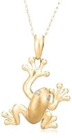 $49.99 - 10k Matte Gold and Diamond Frog Pendant