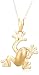 10k Choice of White or Yellow Gold Diamond Matte Frog Pendant (.01 cttw, I-J Color, I2-I3 Clarity)