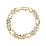 14k Two Tone Gold Figuroa Mens Bracelet (8.5)