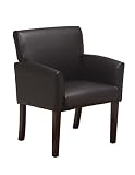 316djbtYb L. SL160  modular office systems Office Star Vinyl Modular Chair with Mahogany Finish Legs, Black