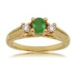 Emerald and Diamond Fancy Ring in Fine Yellow Gold