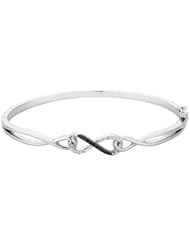 Diamond and Black Diamond Infinity Bangle 1/10ctw