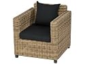 Rattan Gartenm&ouml;bel Sessel Kansas Inkl. Polster in schwarz Rattan Farbe: natur