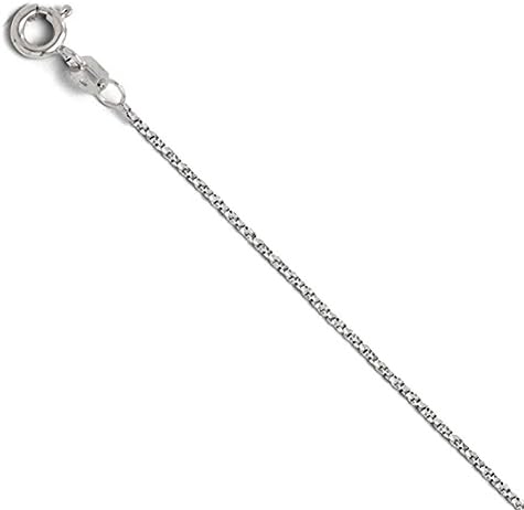 10K White Gold Twisted Spark Box Chain, 18 inch, Jewelry Chains and Necklaces for Women