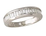 1.00 CTW Diamond Baguette Wedding Band 14K White Gold