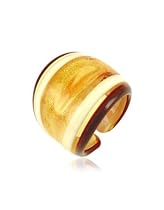 Antica Murrina Veneziana Cuba - Ring aus bernsteinfarbenem und weißem Muranoglas