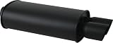 STREETPOWER Flat Black Oval Muffler, 4″ Center Inlet x Dual 3″ Outlet, 5″ x 9″ x 15″ Long
