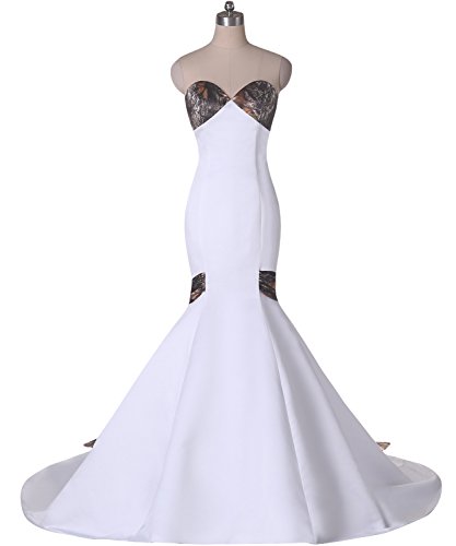 camo mermaid wedding dress