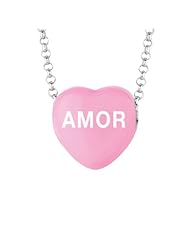 Sweetheart Jewelry Sterling Silver 12mm Colored Enamel Heart Pendant Necklace