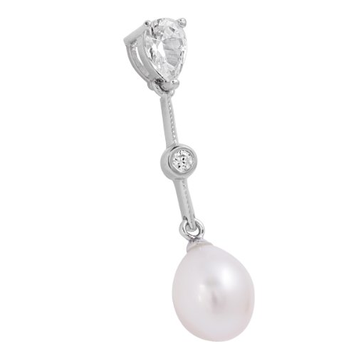 Bella Donna Damen Perlen-Anh&auml;nger 925/000 Silber 2 Zirkonia 1 S&uuml;sswasser-Zuchtperle 8,5 -  Preisvergleich