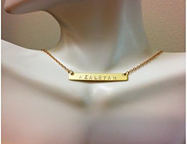 Cute Bar Pendant Necklace Name Necklace 14k Gold Filled Stamped Gifts