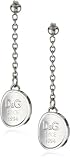 D&G Women's Lady Wind Stainless Steel Seal Logo Drop Earrings