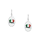 Earring Oval Charm Italian Sweetheart Italy Flag