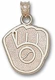 Milwaukee Brewers 5/8 Glove Pendant - 10KT Gold Jewelry