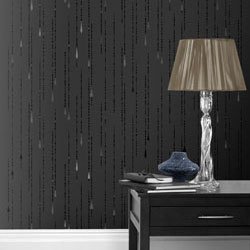 Vymura Crystal Bead Curtain Black Wallpaper MO251