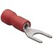 Morris Products 10112 Spade Terminal, Vinyl Insulated, Red, 22-16 Wire Size, #6 Stud Size (Pack of 100)