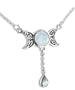 Sterling Silver Celtic Knot Triple Moon Phases Genuine Rainbow Moonstone 17" Necklace