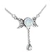 Sterling Silver Celtic Knot Triple Moon Phases Genuine Rainbow Moonstone 17" Necklace