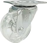 ユーエイ　スケルトンキャスター自在車　２５径ポリカーボネート車（透明）